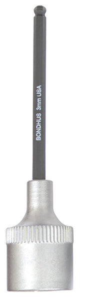 BONDHUS 3mm ProHold BallEnd InHex Bit & 3/8" Socket, 43456