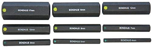 BONDHUS PHX9M-2 ProHold InHex Bits 9pcs Metric Set 4mm-17mm, 33298