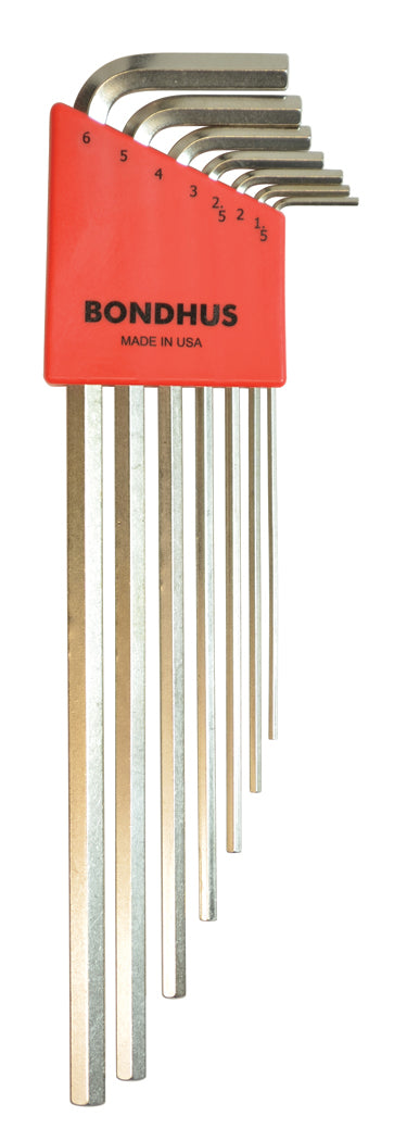 BONDHUS HLX7MB BriteGuard Hex Key 7pcs Metric Set 1.5mm-6mm 17192
