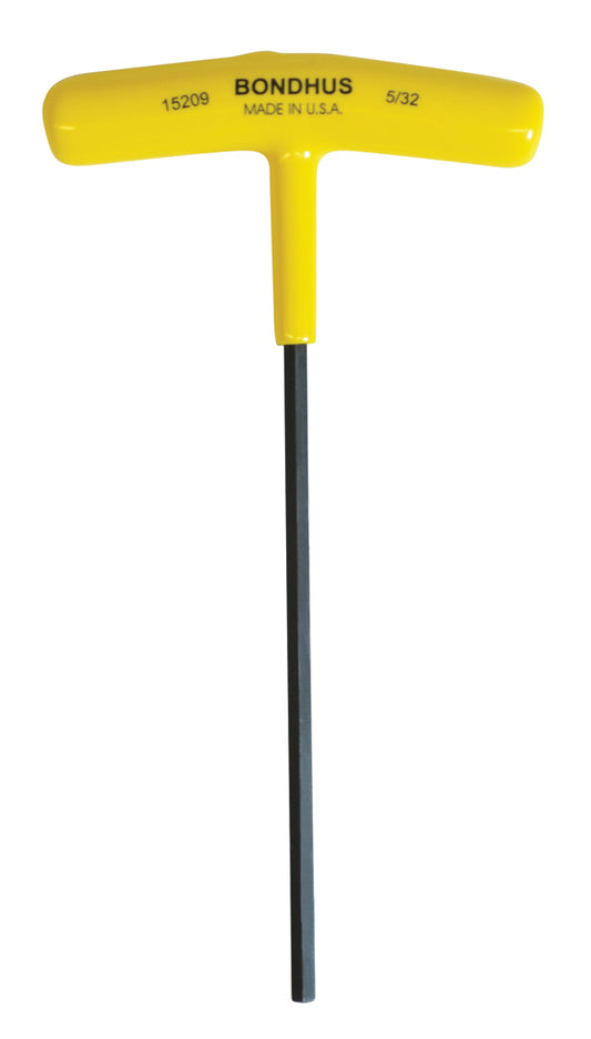 BONDHUS 5/32" T-Handle 6" Hex Driver, 15209