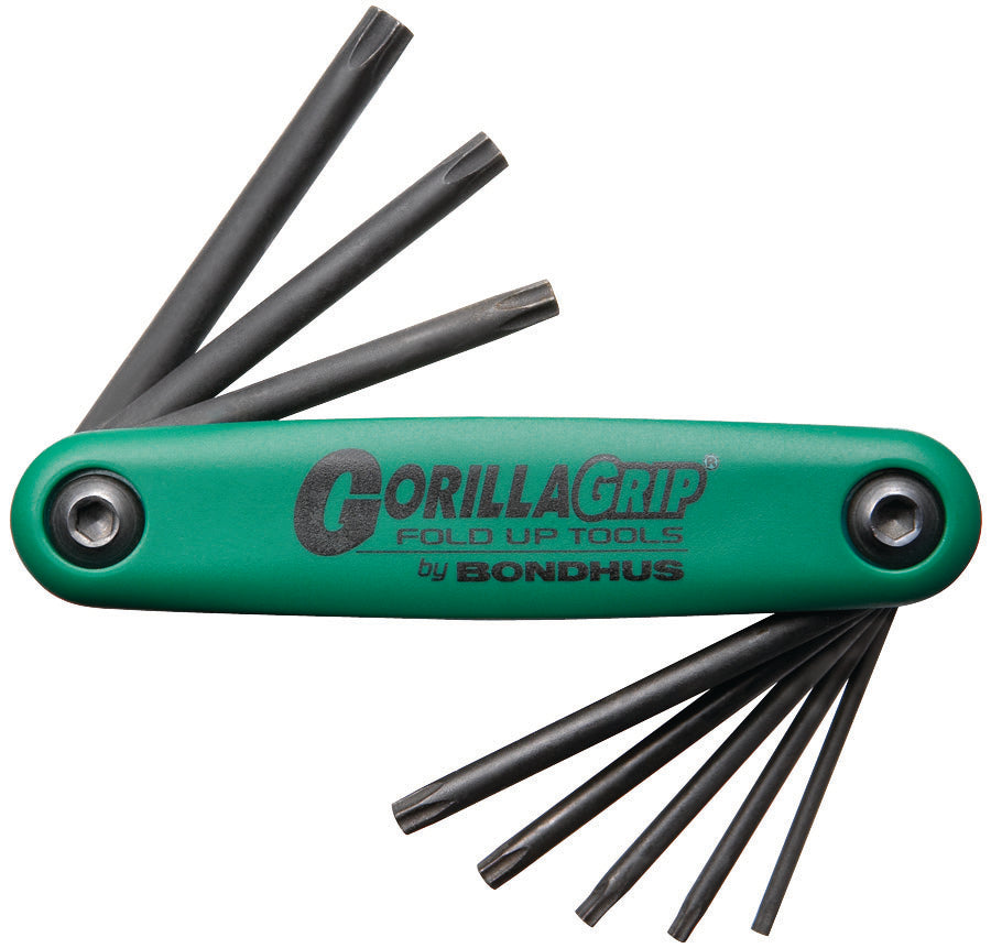 BONDHUS Gorilla Grip Hex fold up 8pcs Torx Key Set TX9-40 TF8, 12634