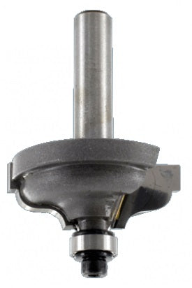 FAMAG Profile cutter Bit (ogee fillet), high quality carbide tipping, with changeable ball bearing guide (Ø9,5) on the face side, Shank Ø8mm, 3122834