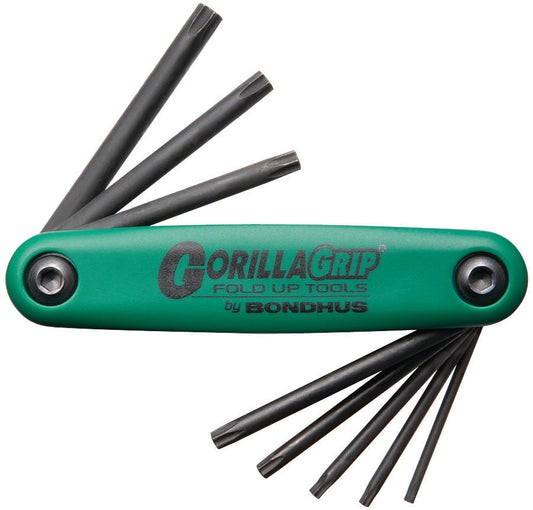 BONDHUS Gorilla Grip Hex fold up 8pcs Torx Key Set TX6-TX25 TF8S, 12632