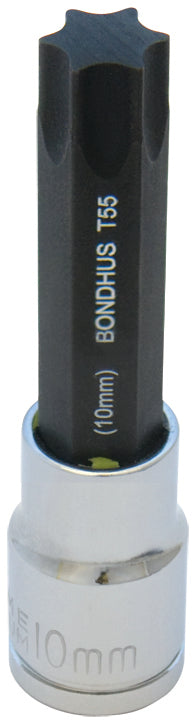 BONDHUS T40 ProHold Torx InHex Bit + 3/8" " Socket, TX40, 44240