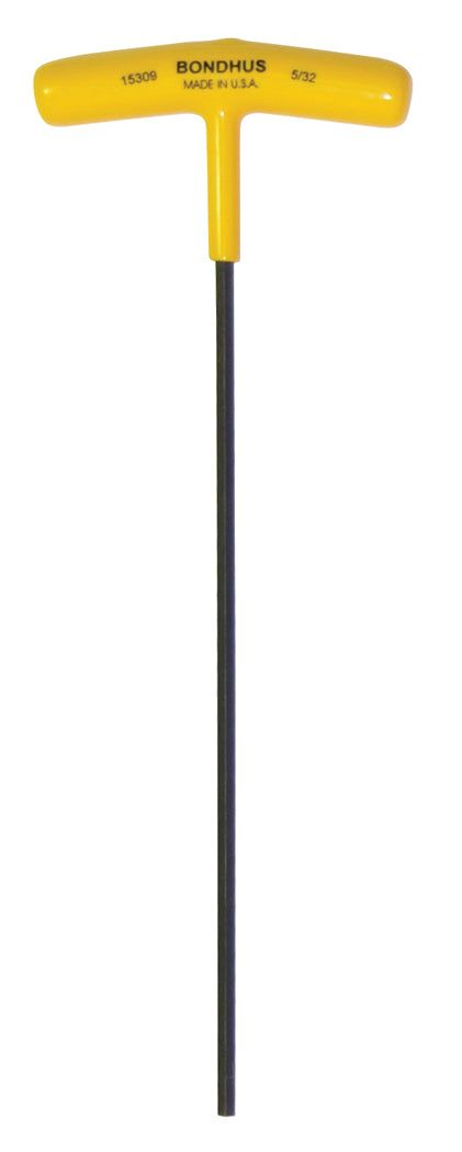 BONDHUS 5/32" T-Handle 9" Hex Driver, 15309