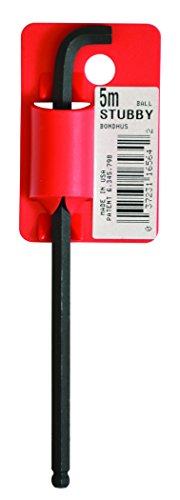 BONDHUS SBL5.0 Stubby BallEnd Hex Key 5mm, 16564