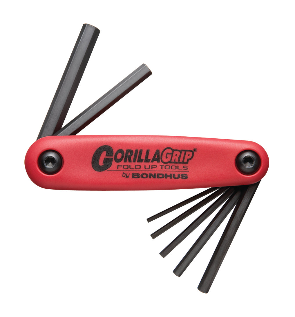 BONDHUS Gorilla Grip Hex fold up 7pcs Key Set 1.5-6mm HF7MS, 12592