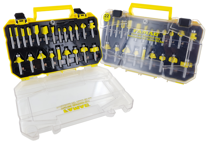 FAMAG TCT Router Bit Set 'Profi line' 22-pcs in plastic box, 3382822