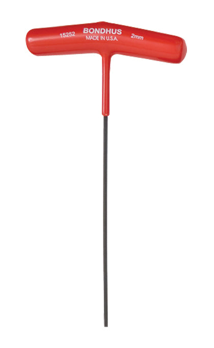 BONDHUS 2mm T-Handle 6" Hex Driver, 15252
