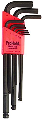 BONDHUS PBLX7M Prohold BallEnd Hex Key 7pcs Metric Set 1.5mm-6mm, 74992