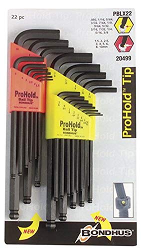 BONDHUS PBLX22 Prohold Double Pack BallEnd Hex Key 22pcs Set PBLX9/PBLX13, 20499