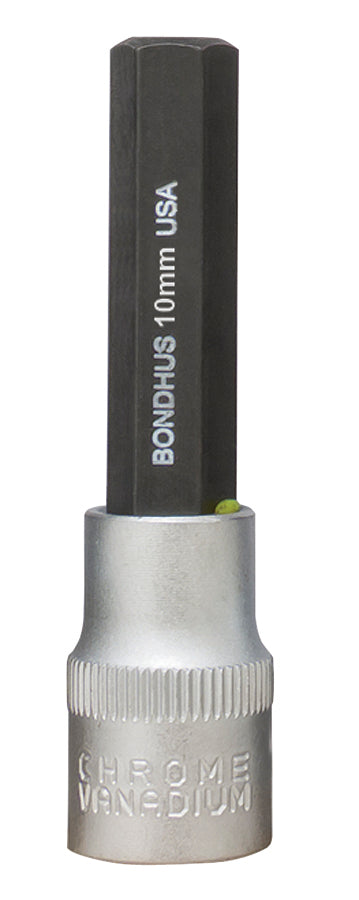 BONDHUS 10mm 2" (50mm) ProHold InHex Bit 3/8" Socket, 43276