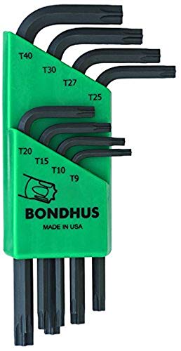 BONDHUS TLXS8 Torx Key Short 8pcs Set TX9-TX40, 31734