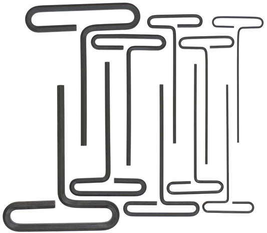 BONDHUS LTX10P-6 T-Handle Loop 6" Hex Key Driver 10pcs Imperial Set 3/32"-3/8", 15438