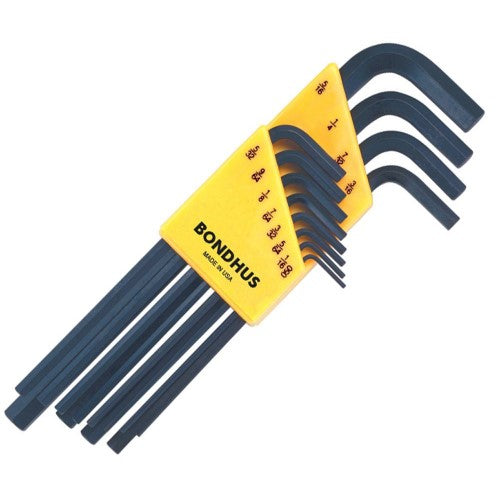 BONDHUS PHLX9-6 6" Hex Key 6" 9pc Imperial Set 5/64"-3/8" in a Pouch, 22789