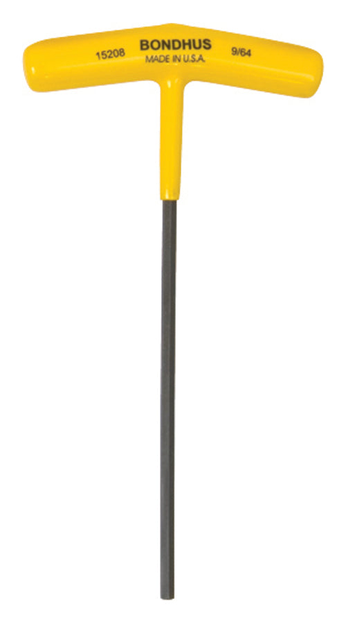 BONDHUS 9/64" T-Handle 6" Hex Driver, 15208