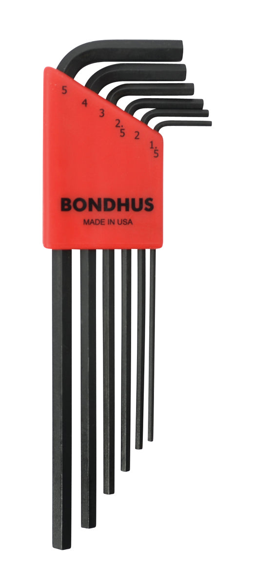 BONDHUS HLX6M Hex Key 6pcs Metric Set 1.5mm-5mm 12146