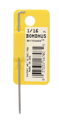BONDHUS SBL1/16B Stubby BriteGuard BallEnd Hex Key 1/16", 16703