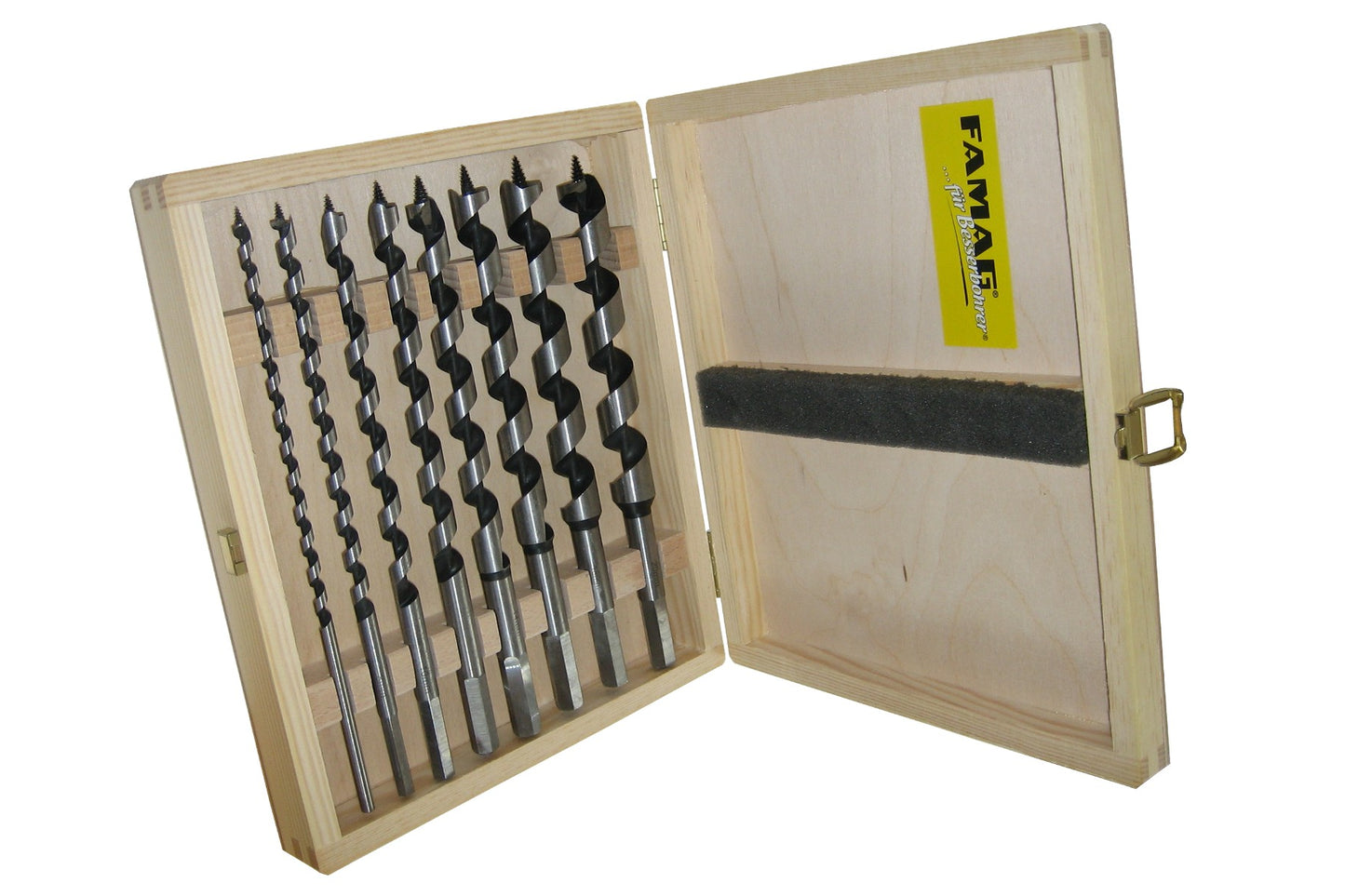 FAMAG Lewis Auger Bit set of 8 pcs OAL 235mm in wooden case, 1410200