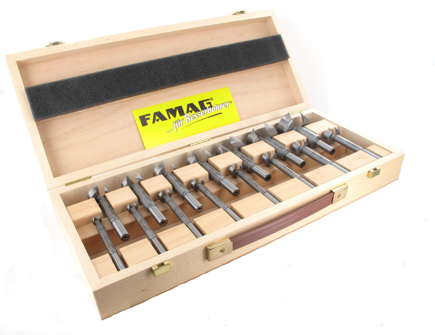 FAMAG 15pcs Classic Forstner Bit, Classic in wooden case, 1630515