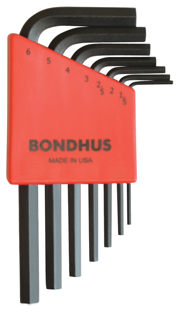 BONDHUS HLX7MS Hex Key 7pcs Metric Set 1.5mm-6mm 12292