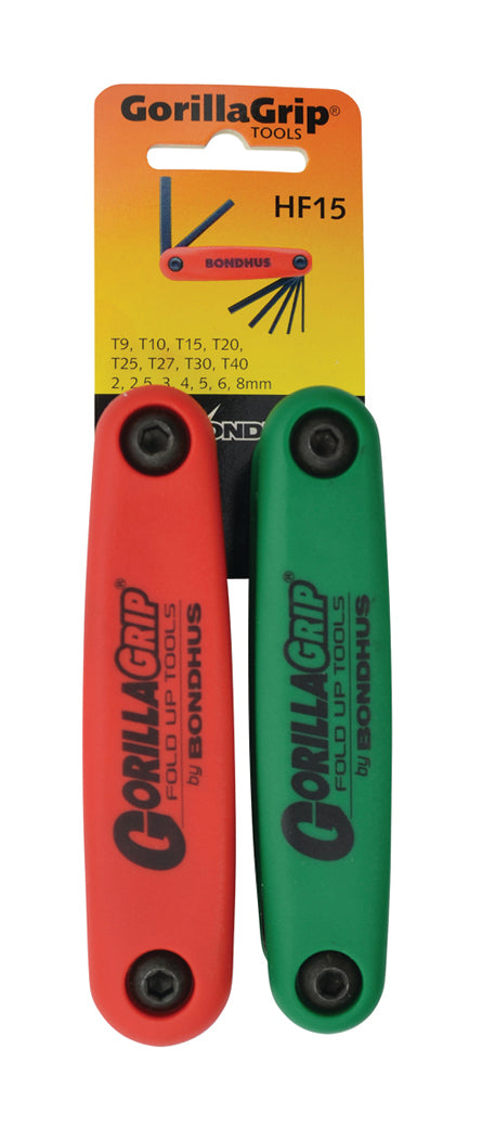 BONDHUS Gorilla Grip Hex fold up 15pcs Key Set Twin Pack (12587+12634), 12544