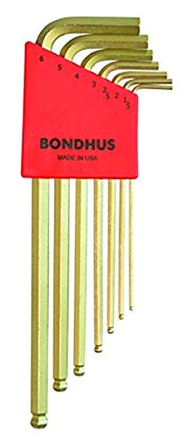 BONDHUS BLX7MG Gold Guard BallEnd Hex Key 7pcs Metric Set 1.5mm-6mm, 38092