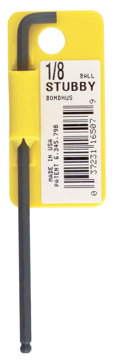 BONDHUS SBL1/8 Stubby BallEnd Hex Key 1/8 ", 16507